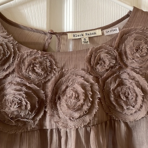 Black rainn taupe sheer blouse - Picture 4 of 5